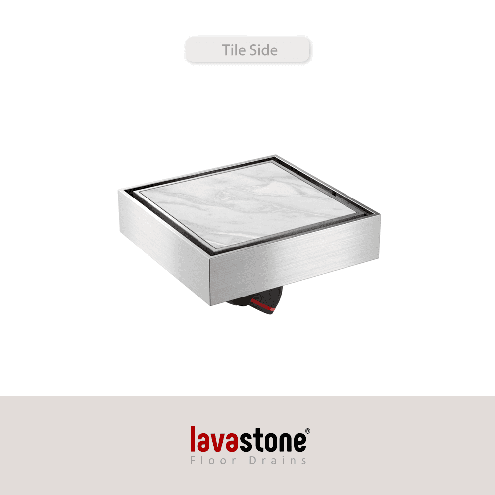 SS 10036 Invisible Floor Trap (Tile Insert Drain) · Brushed Stainless Steel