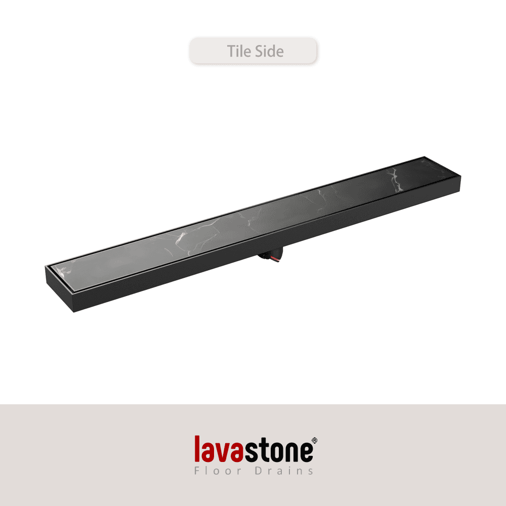 SS 60036 Invisible Linear Floor Trap (Tile Insert Drain) · Matte Black
