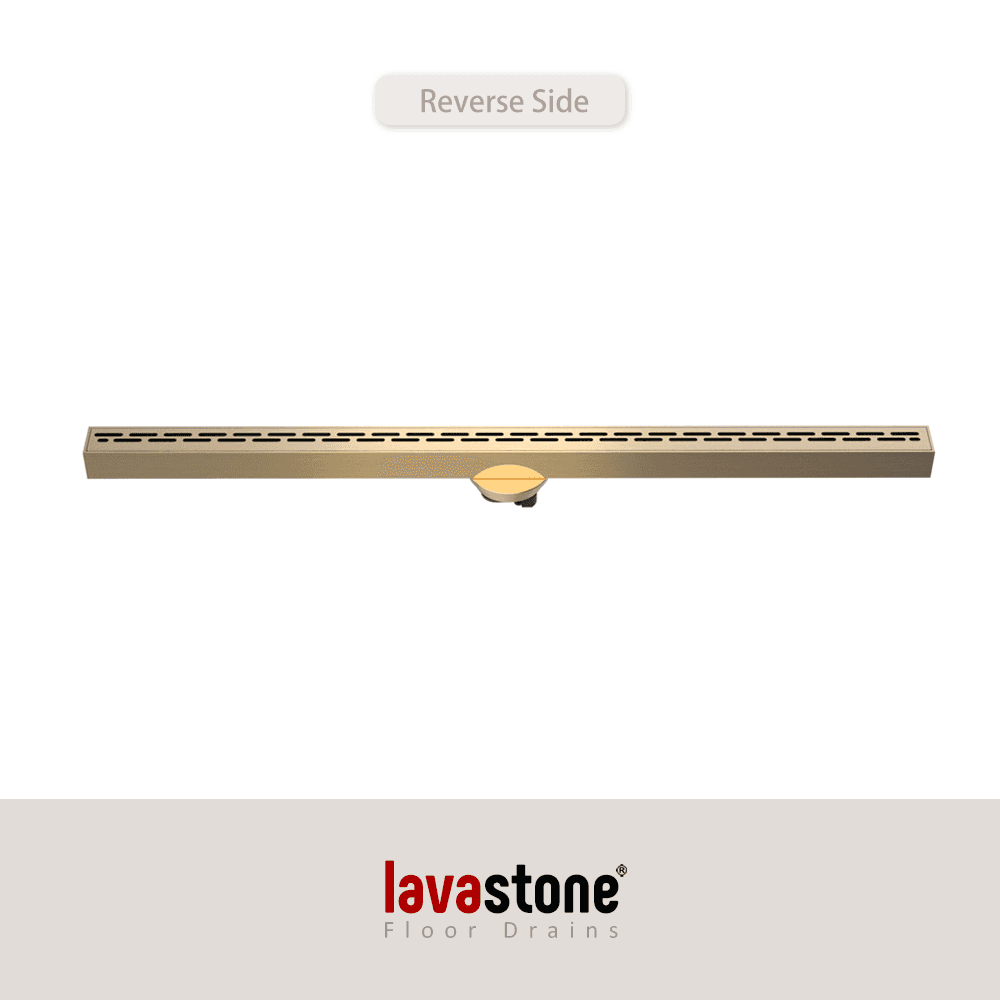 SS 60095 Ultra-Slim Linear Floor Trap (Floor Drain) · Brushed Gold