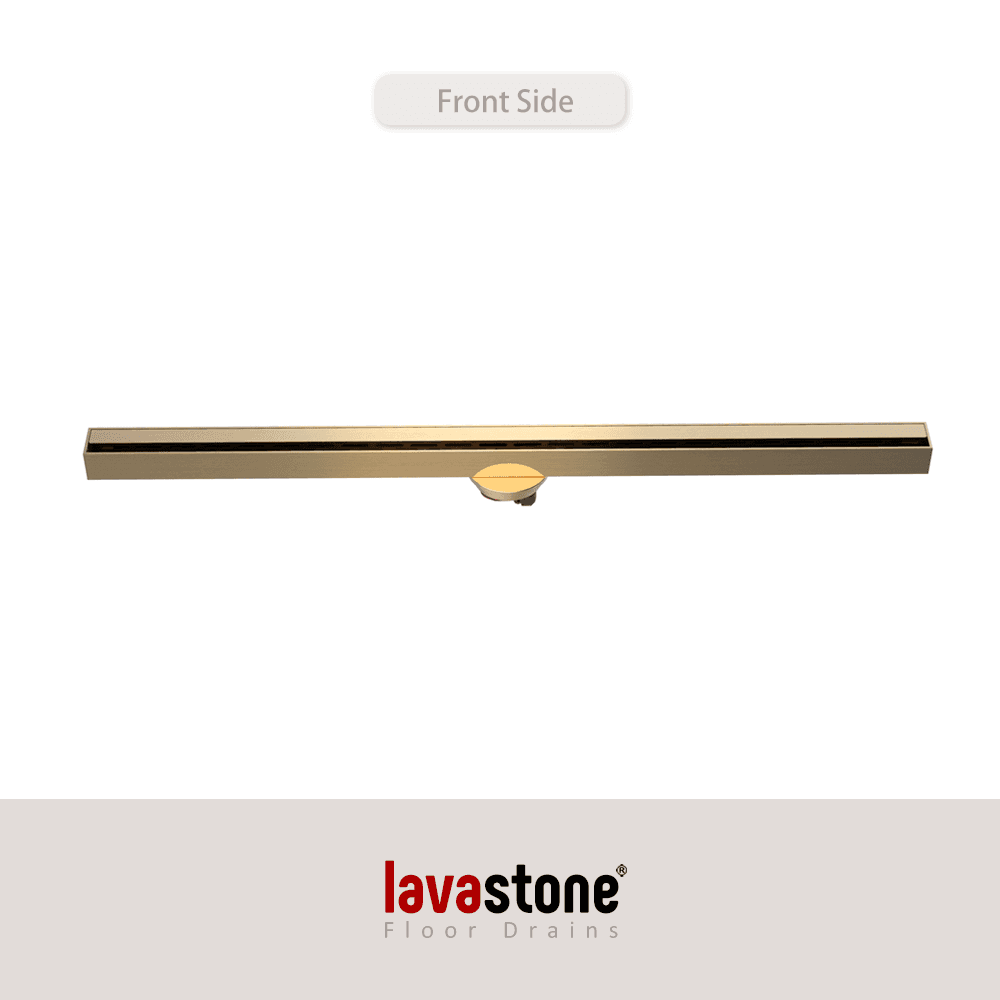 SS 60095 Ultra-Slim Linear Floor Trap (Floor Drain) · Brushed Gold