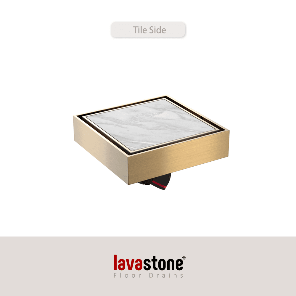 SS 10036 Invisible Floor Trap (Tile Insert Drain) · Brushed Gold