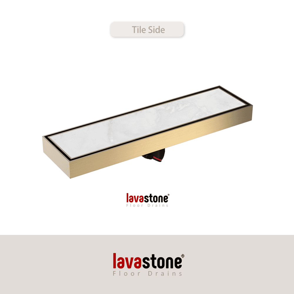 SS 30036 Invisible Linear Floor Trap (Tile Insert Drain) · Brushed Gold